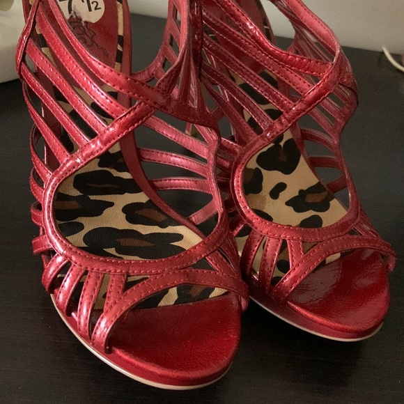 Carlos Red Strappy Heels - Picture 4 of 9